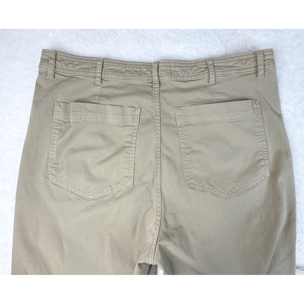 Everlane Khaki Chino Pants Womens 14 Straight Leg Cropped Cotton Stretch EUC - Picture 3 of 12